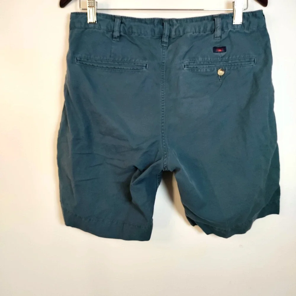 Faherty Linen Blend Teal Beach Resort Casual Golf Athletic Coastal‎ Shorts Men 8
